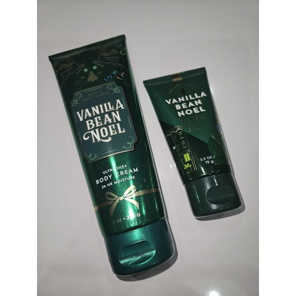 Bath And Bodyworks 8 Oz And 2.5 Oz Vanilla Bean Noel Ultra Shea Body Cream  New